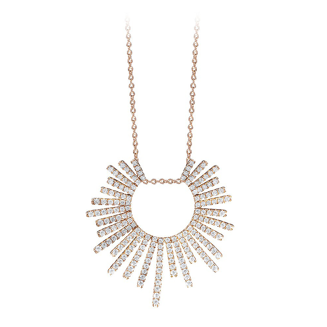 Carole Long Pendant Necklace In Rose Gold