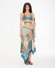 Motifs Patch Maxi Skirt
