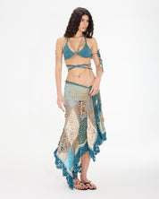 Motifs Patch Maxi Skirt
