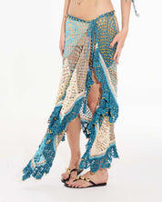 Motifs Patch Maxi Skirt