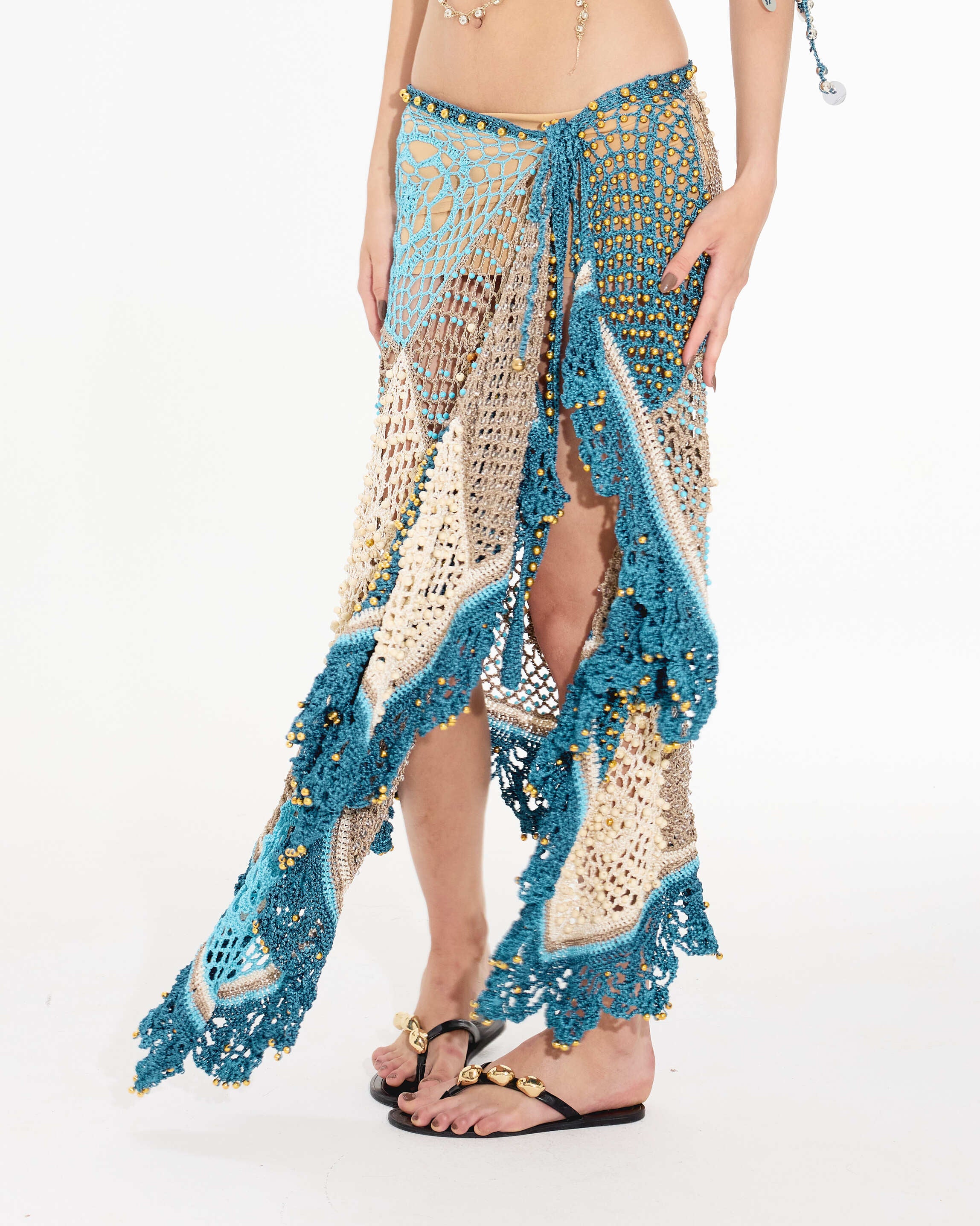 Motifs Patch Maxi Skirt