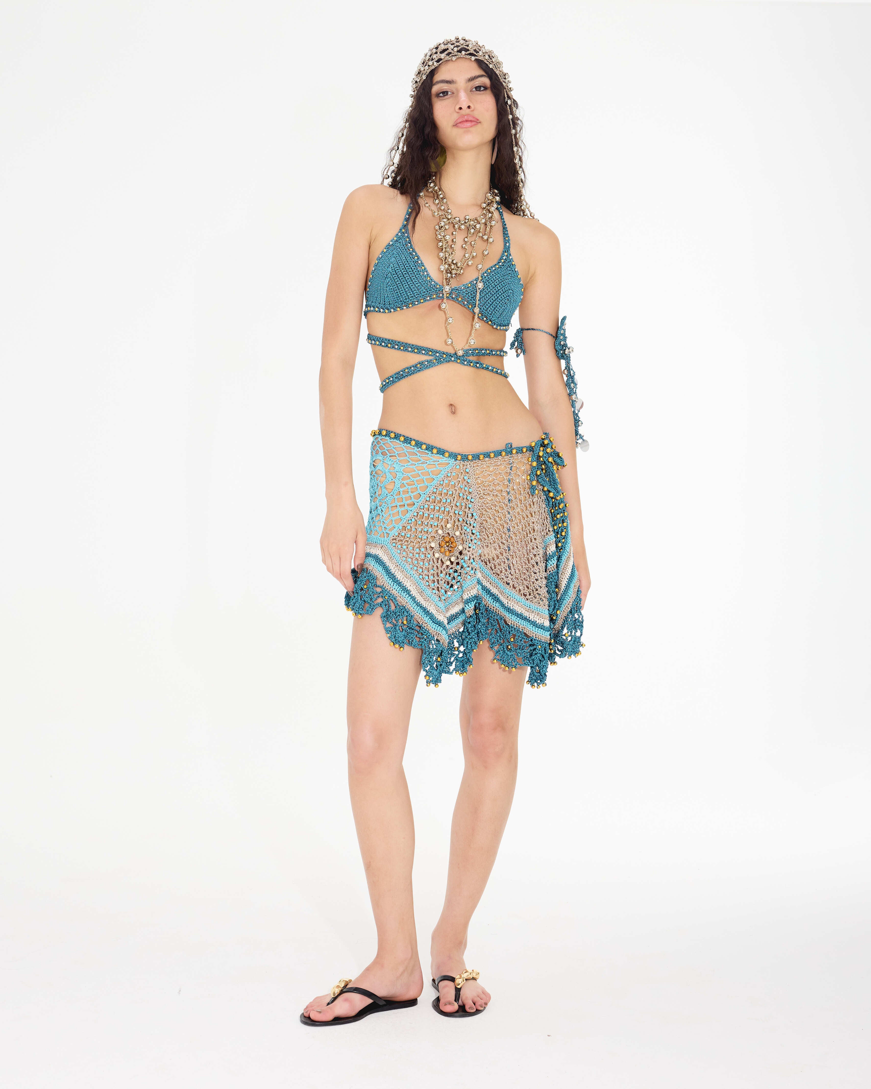 Motifs Patch Skirt