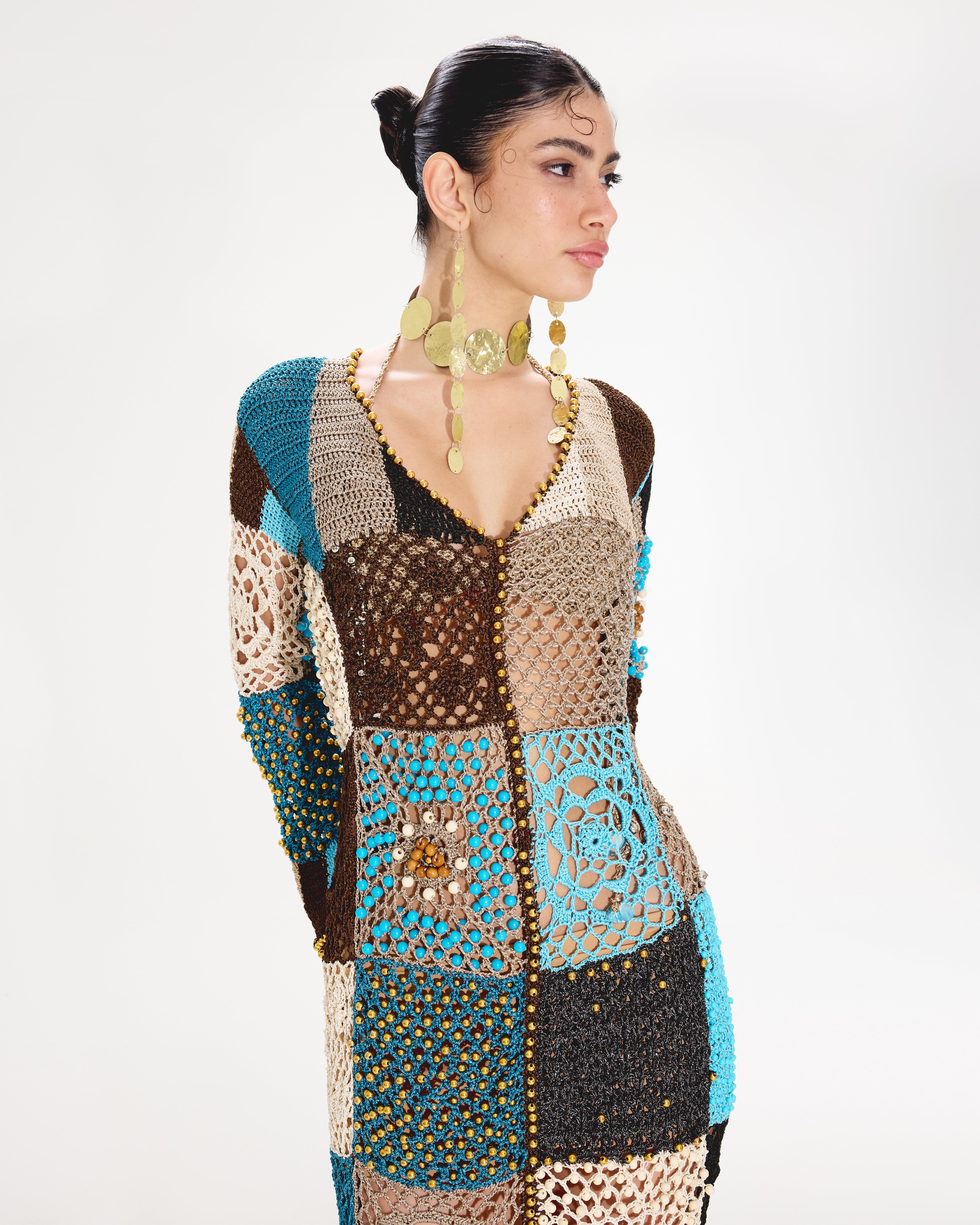 Motifs Patch Dress