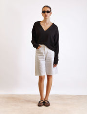 Crepe V-Neck Top