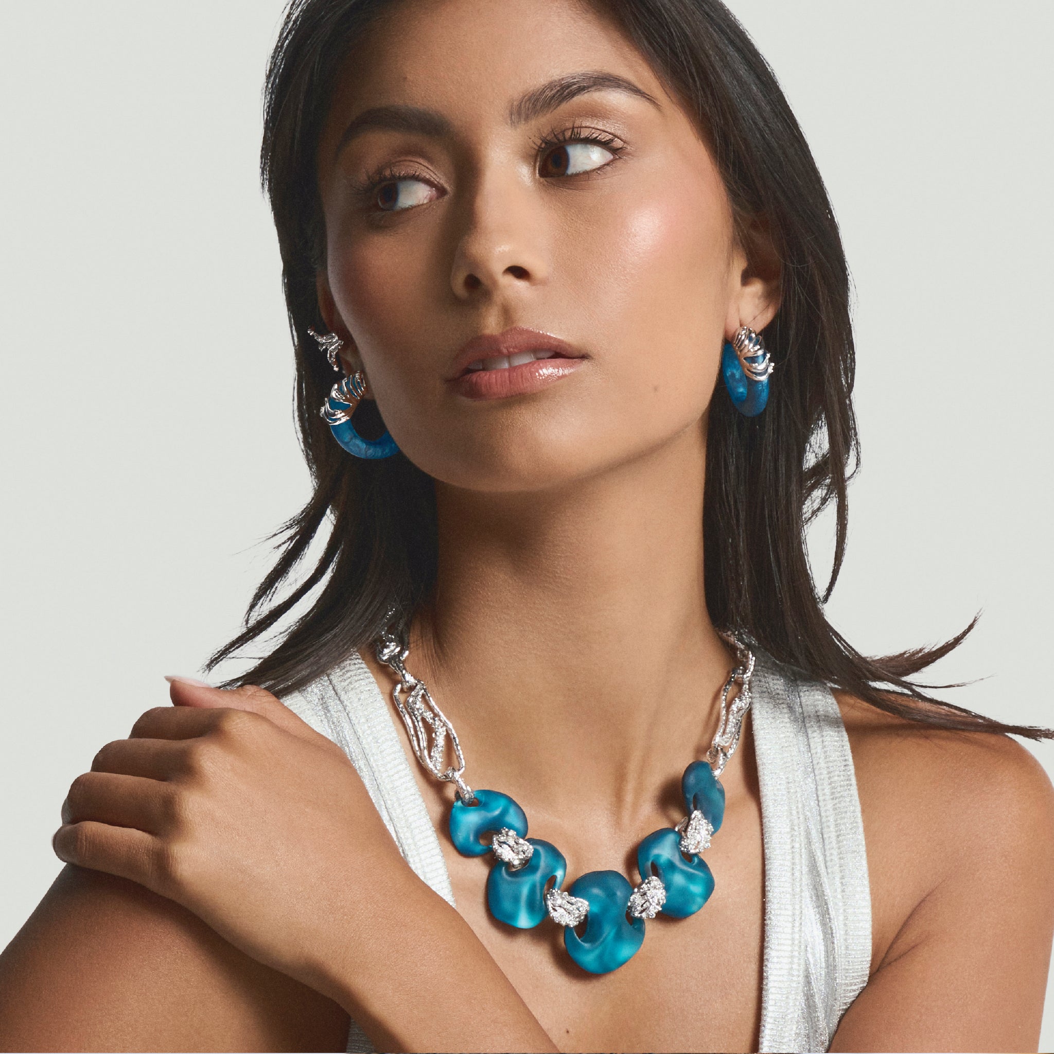 Multi-way Bliss Hoops Rhodium