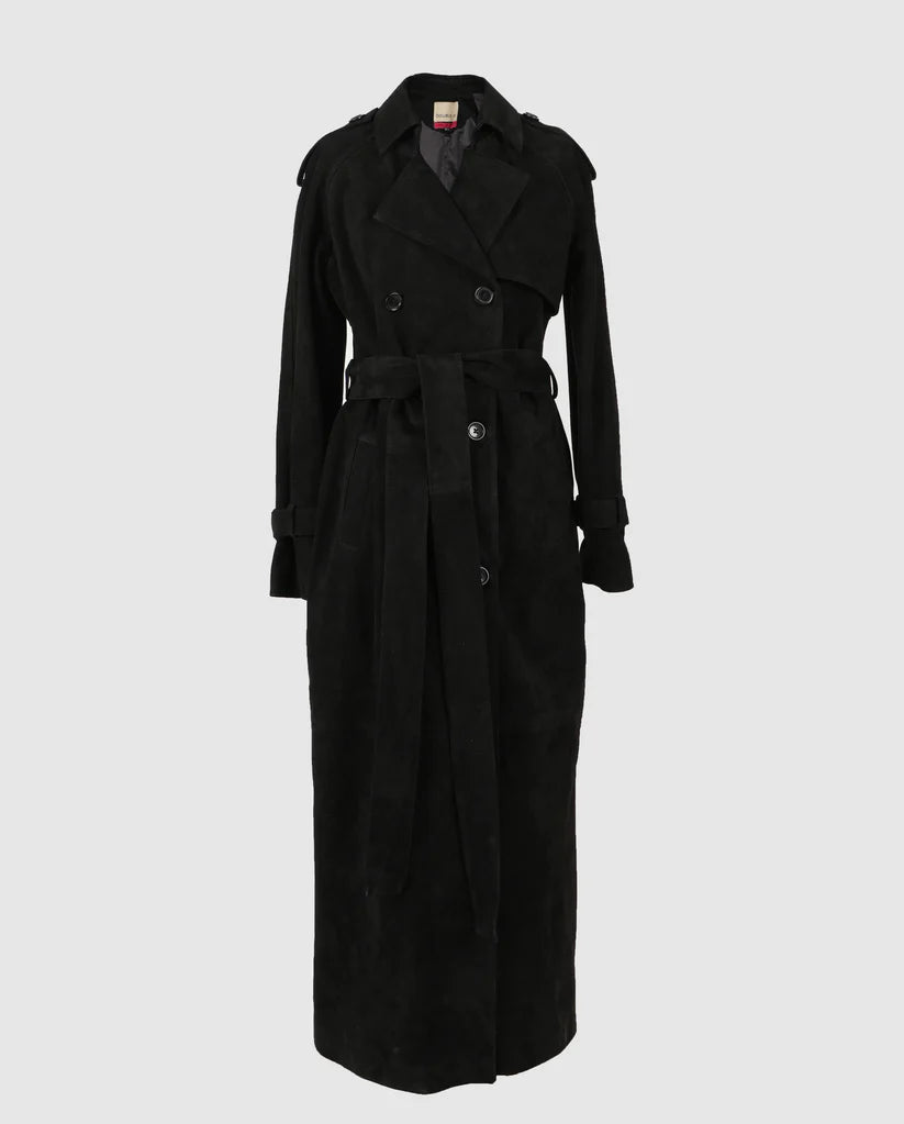 Astrid Suede Coat Black