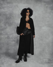 Astrid Suede Coat Black