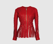 Attalea Leather Jacket Red