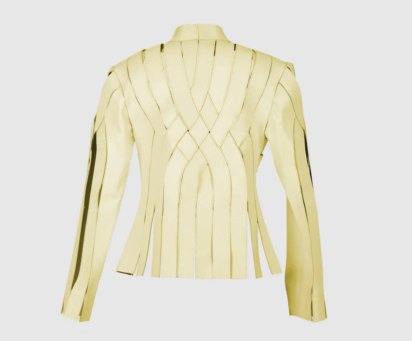 Brianna Leather Jacket Butter Yellow