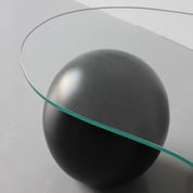 3 Balls Coffee Table - Glass Top in Black