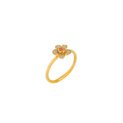 Stackable Flower Rings in Yellow Gold with Diamonds