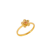 Stackable Flower Ring in Yellow Gold