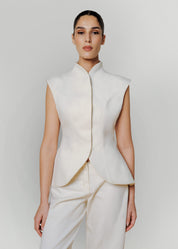 Lume White Denim Vest