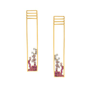 Queen Sapphire Shades of Pink Sapphire Earrings Set