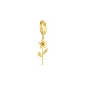 Single Flower Earring in Yellow Gold