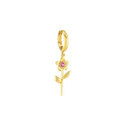 Single Flower Earring in Yellow Gold