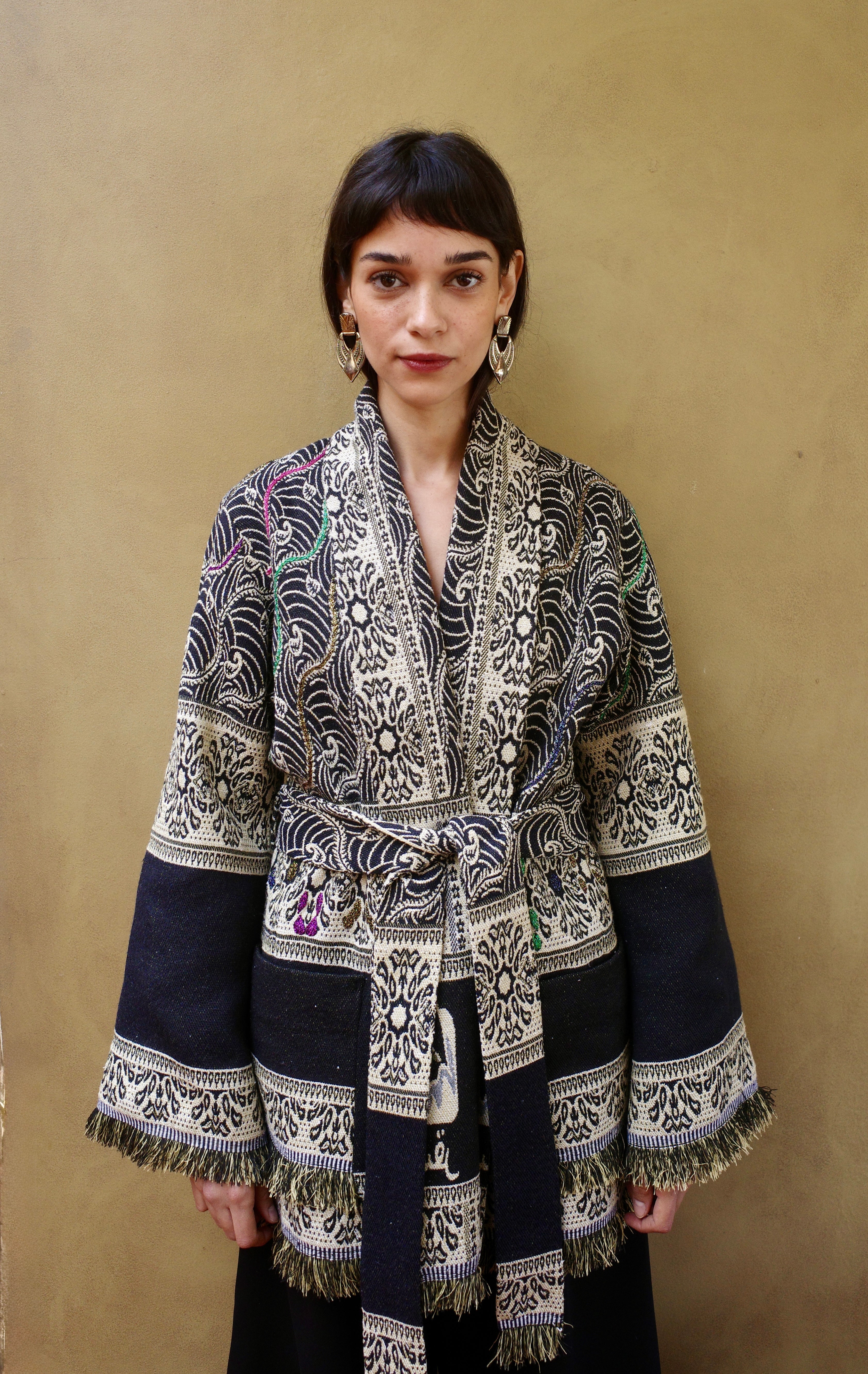 Embroidered Wrap Kaftan