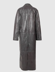 Gemma Leather Coat Pewter