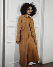 Gemma Suede Coat Beige