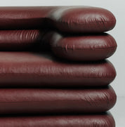 Stacked Leather Sofa Burgundy Red