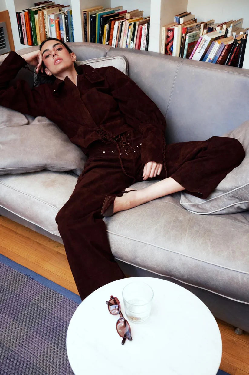 Jason Suede Pants Brown