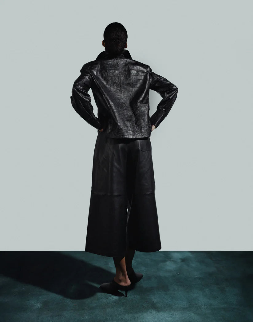 Justin Leather Pants Black