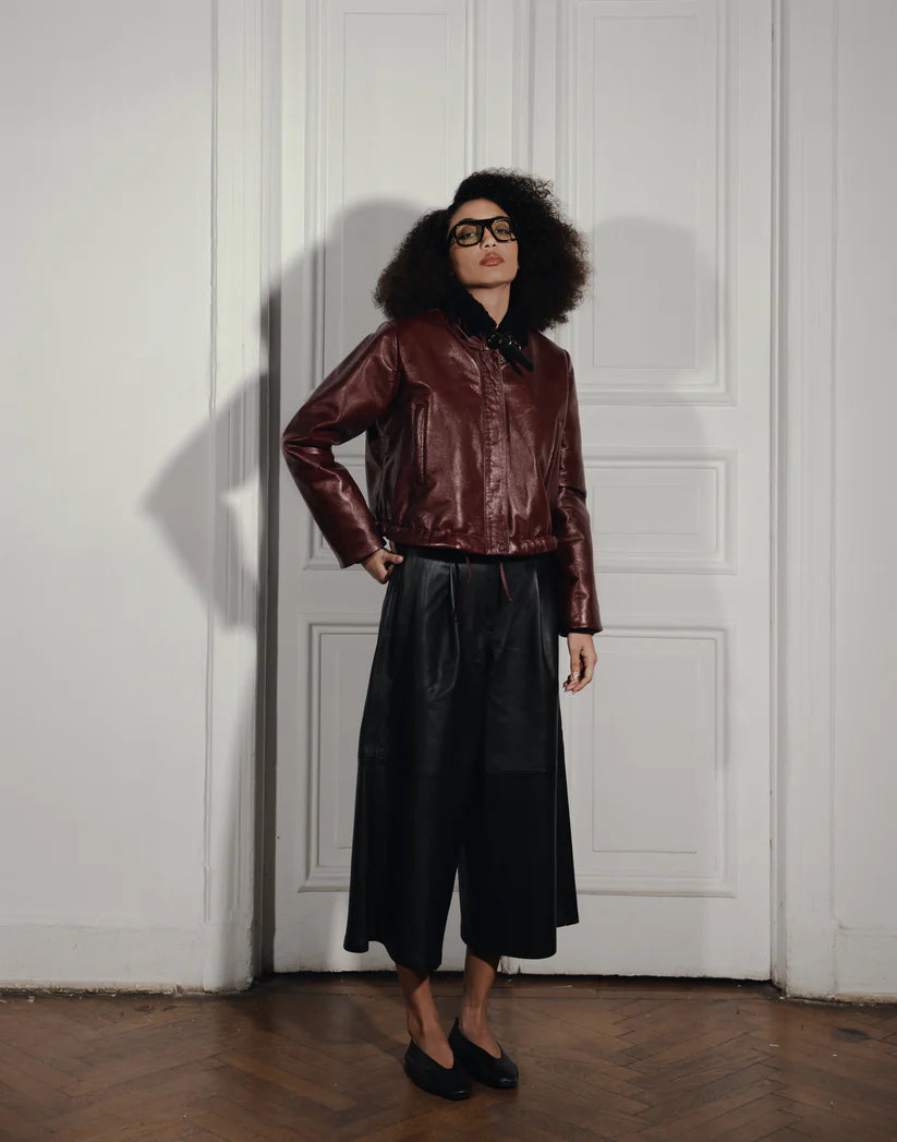 Justin Leather Pants Black