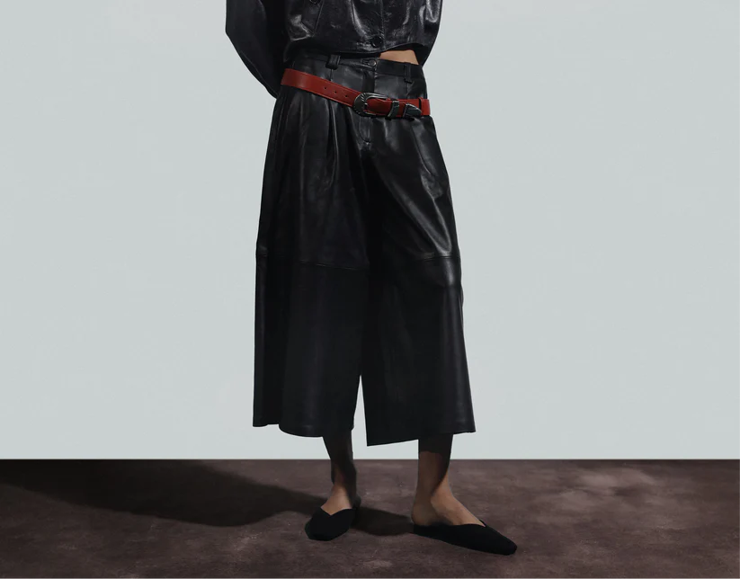 Justin Leather Pants Black