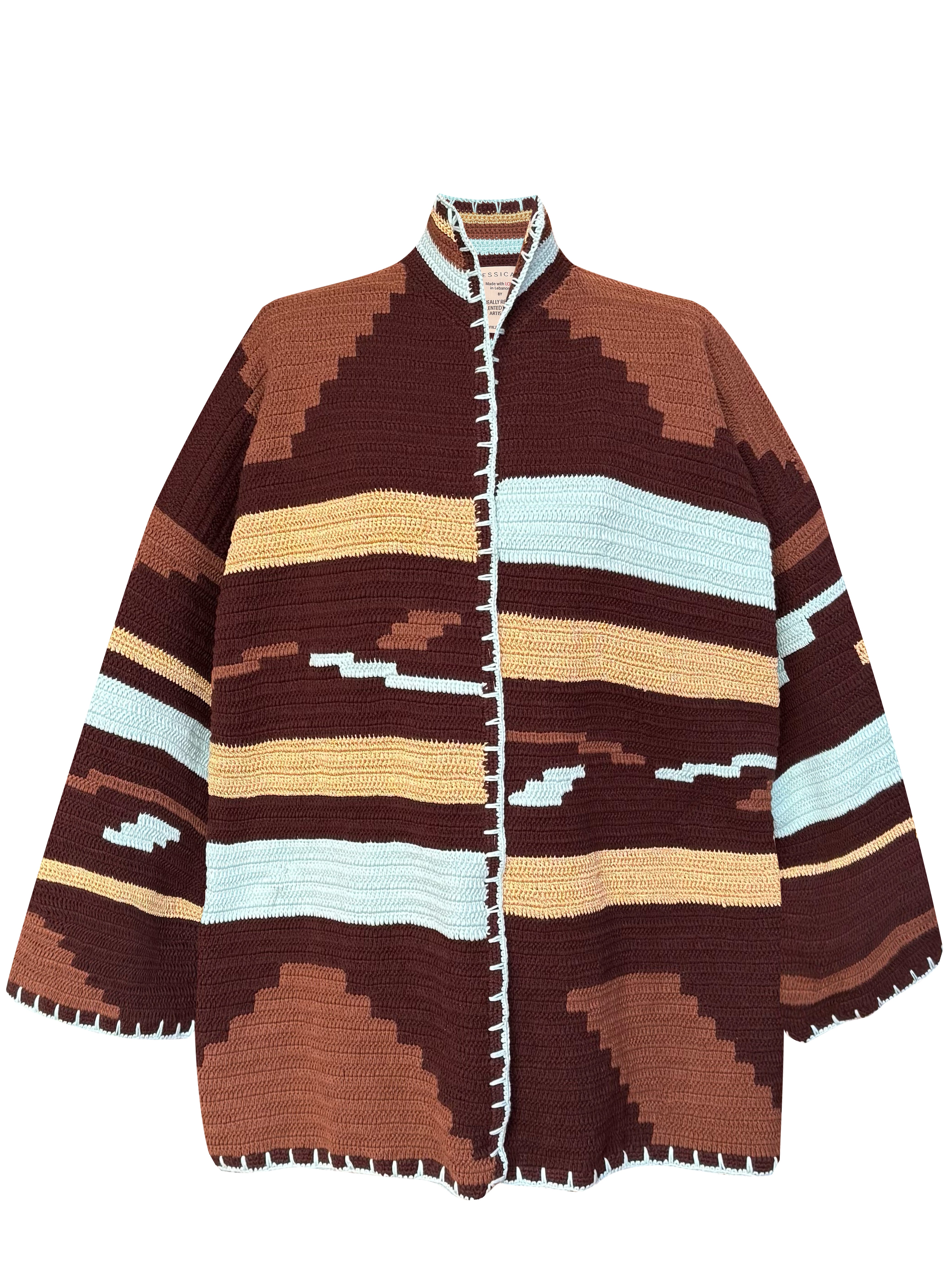 Kiona Jacket Long Brown Aqua – FAME Collective