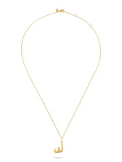Ahrof Gold Bubble Letter Necklace Yellow Gold