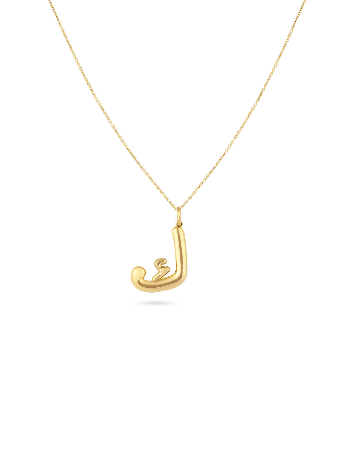 Ahrof Gold Bubble Letter Necklace Yellow Gold