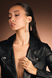 Queen Sapphire Shades of Pink Sapphire Earrings Set