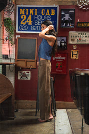 Double A x LJ Lapis Blue Suede Top