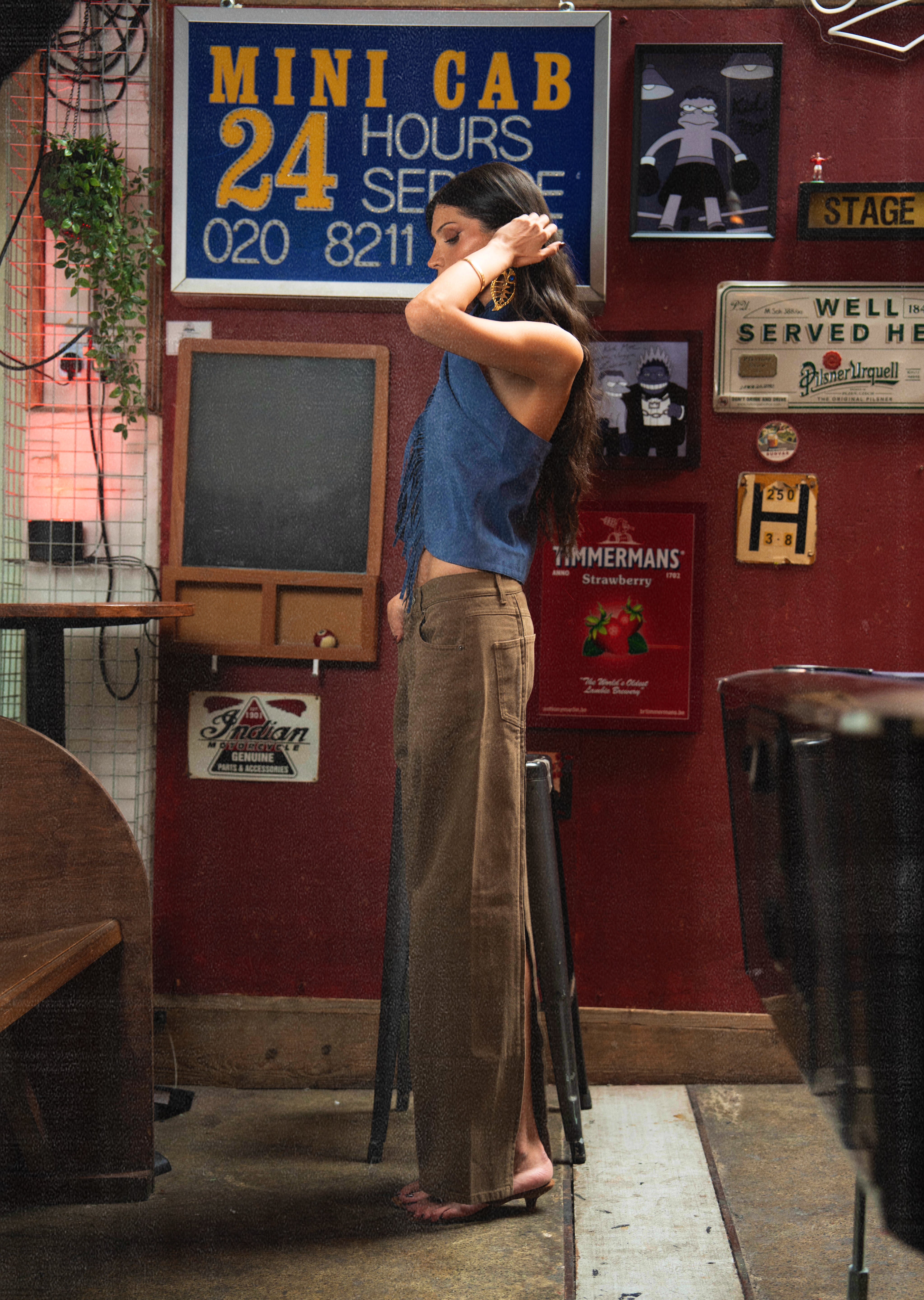 Double A x LJ Lapis Blue Suede Top