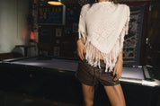 Double A x LJ Hedj Brown Leather Shorts