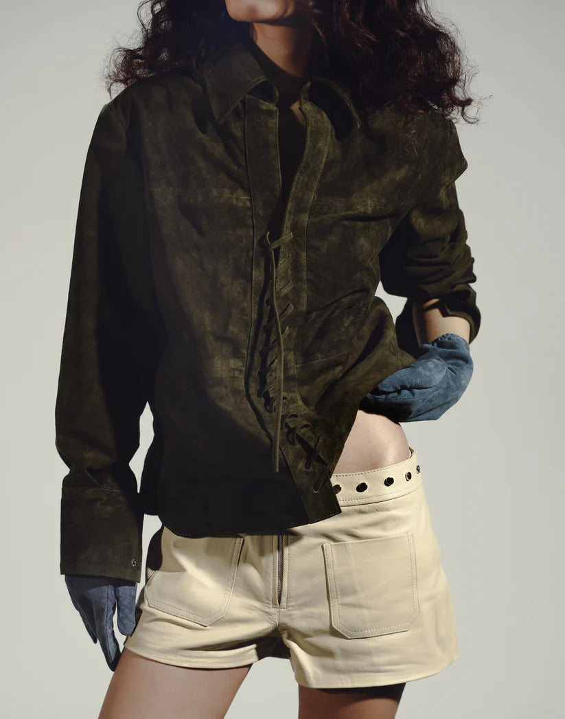 Liana Suede Shirt Olive