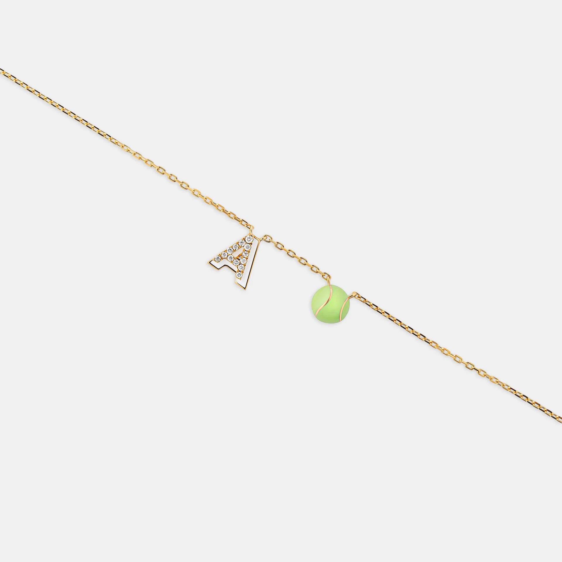 Letter & Ball Charm Anklet