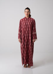 Long Printed Kaftan - Mulberry & Pink