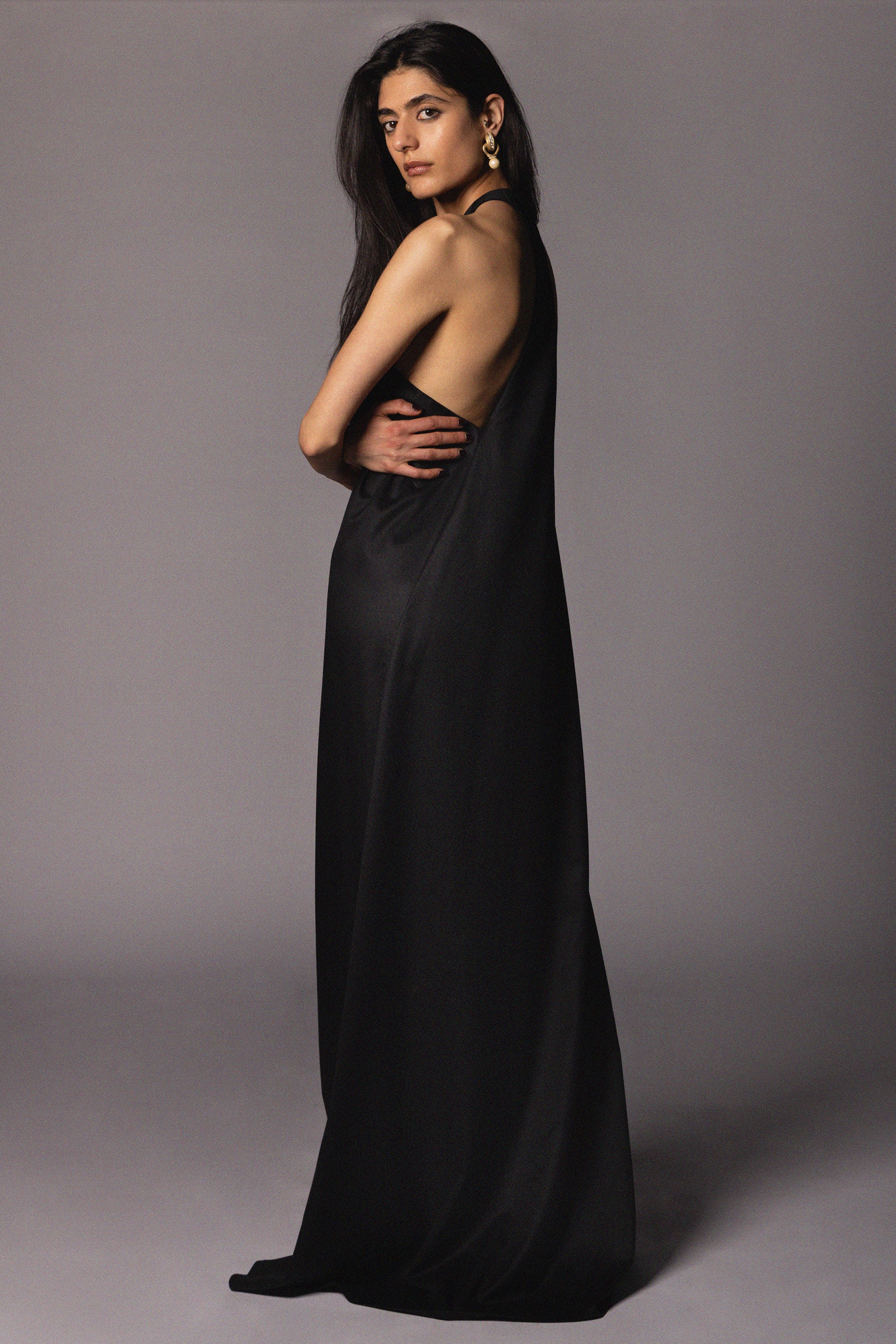 Maia Gown Black Wool