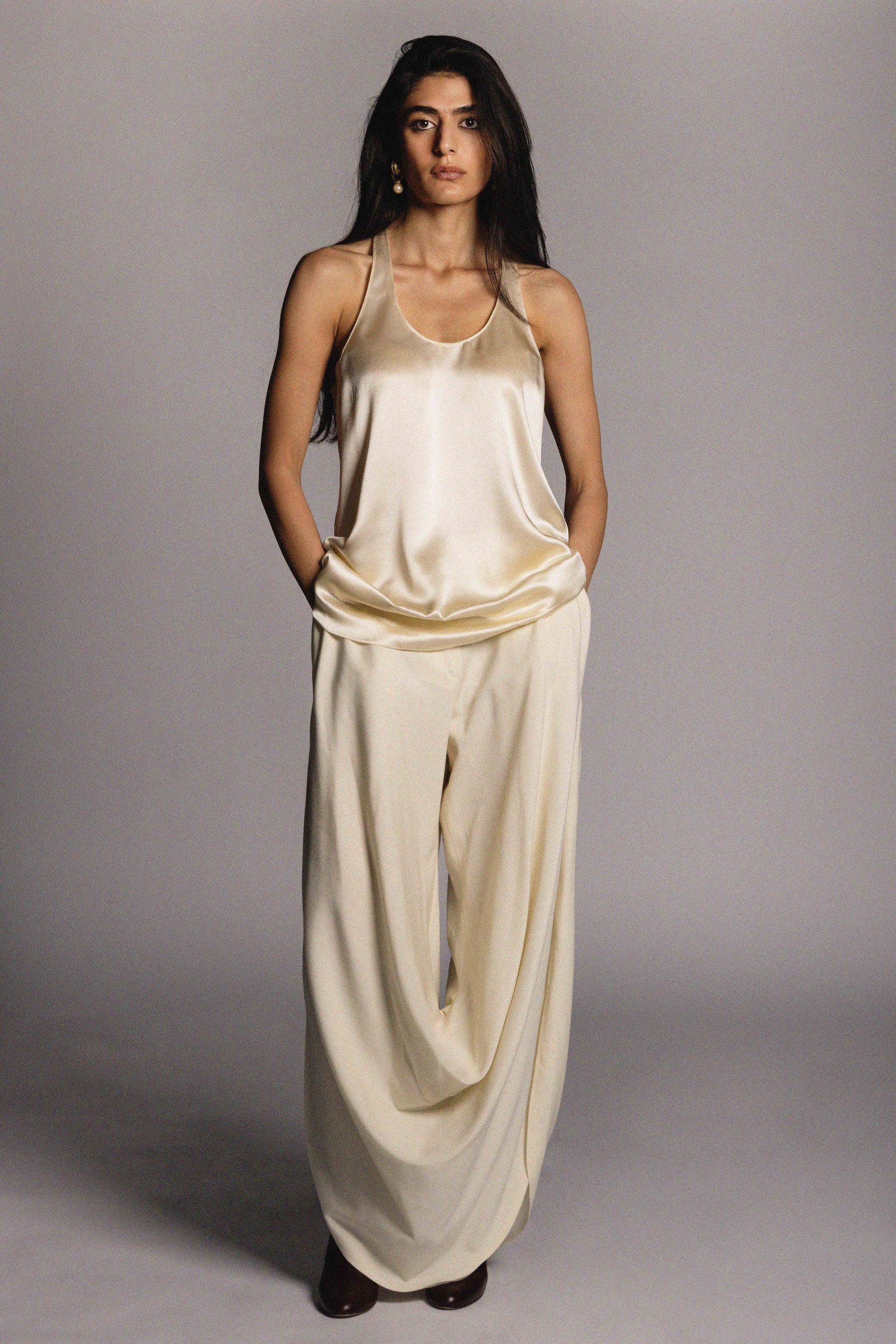 Loop Trousers Cream Wool