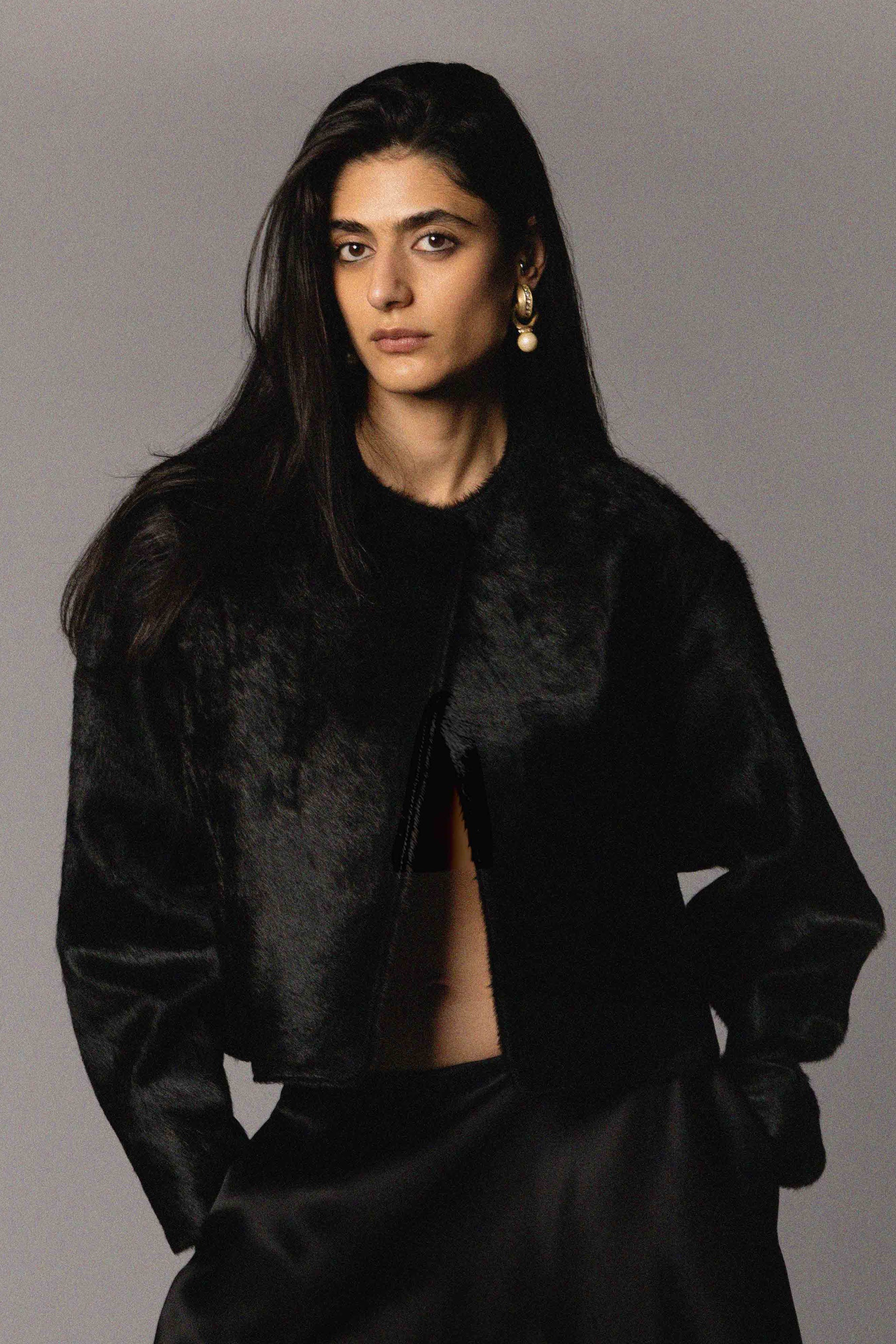 Nora Jacket Black Ponyhair