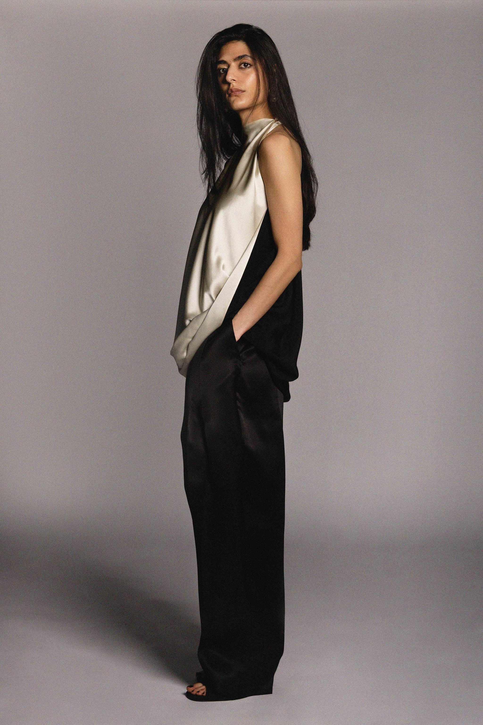 Peretti Top Black/Cream Silk