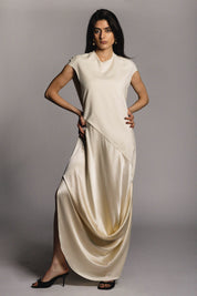 Vionnet Dress Cream Silk & Wool