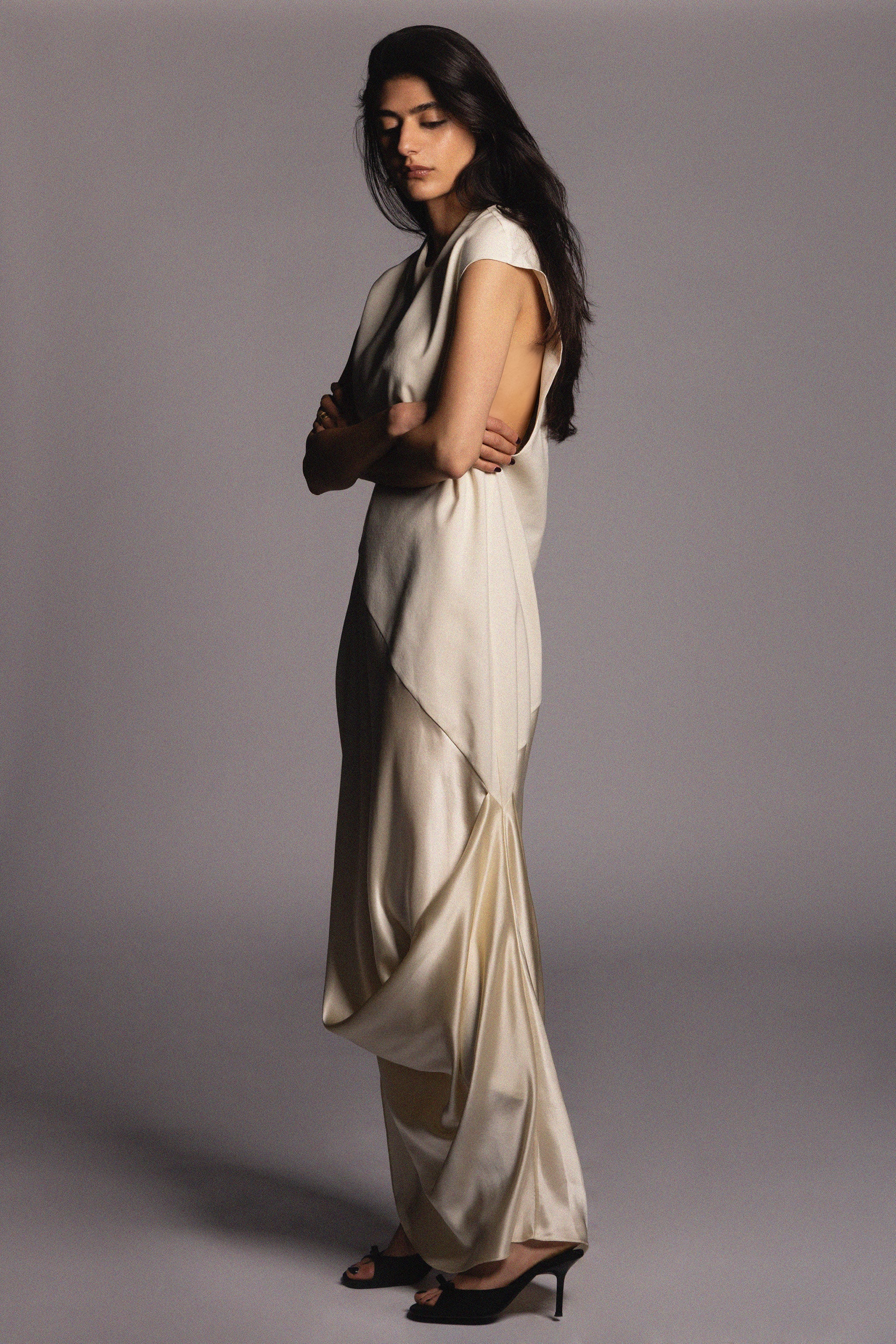 Vionnet Dress Cream Silk & Wool
