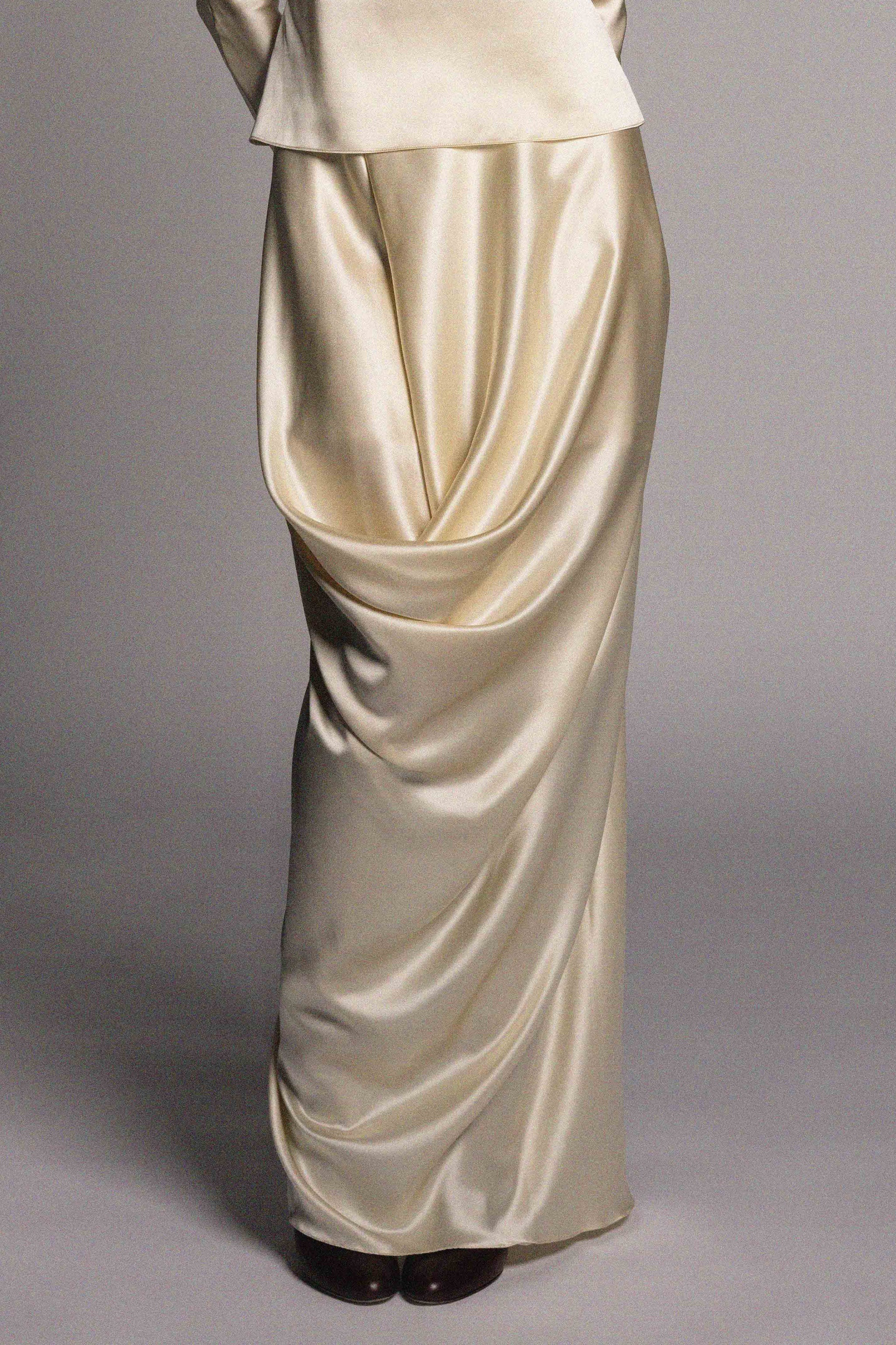 Vionnet Skirt Pearl Silk