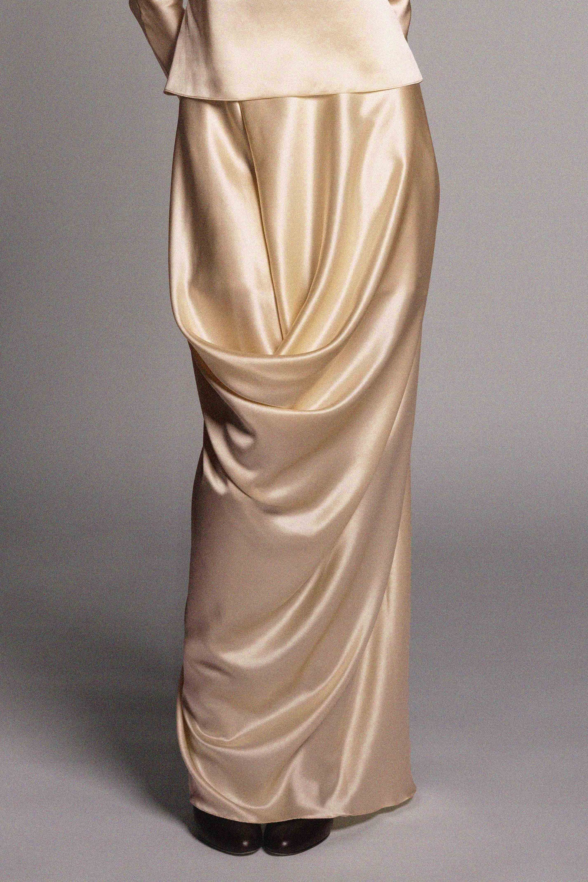 Vionnet Skirt Pearl Silk