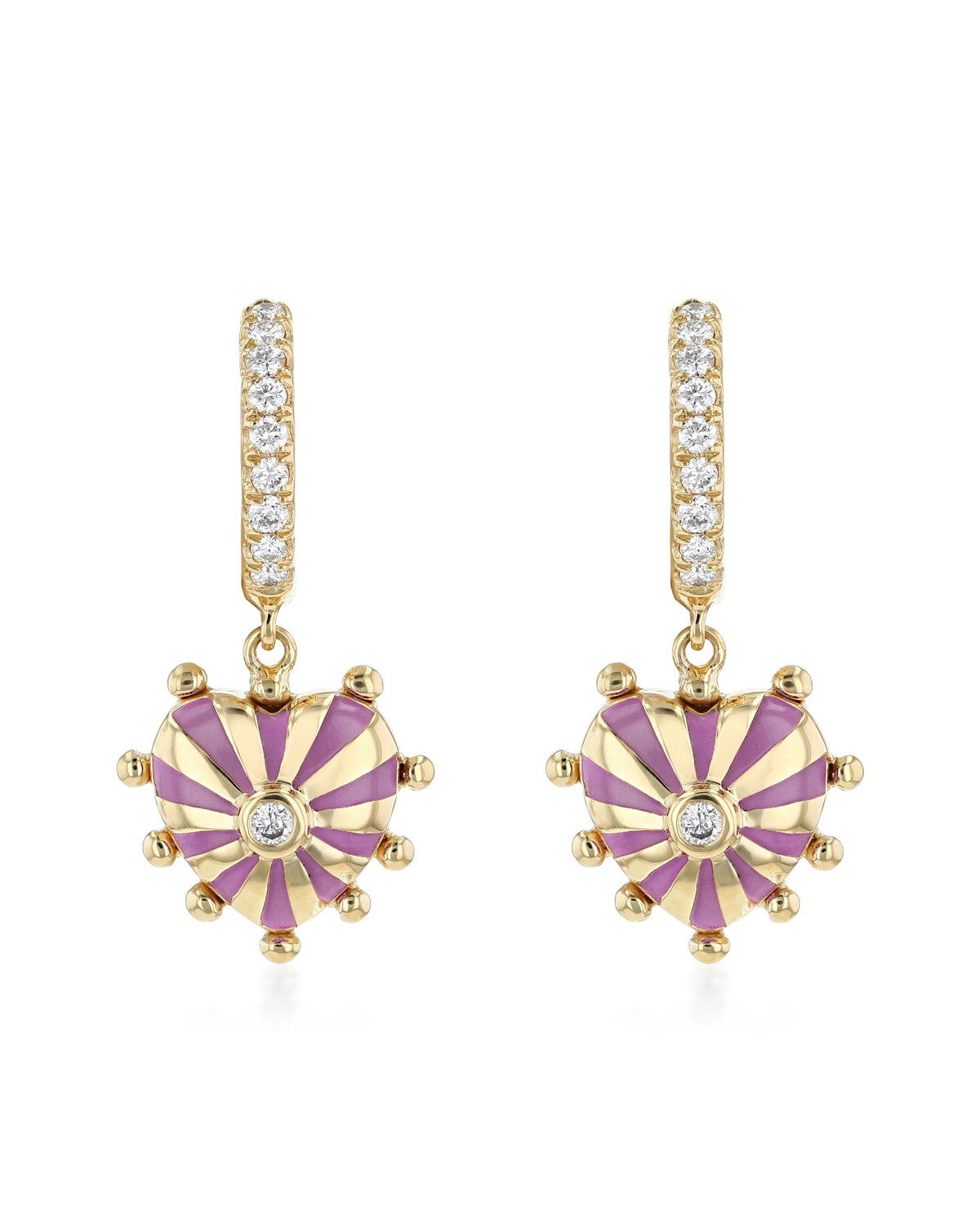 Not So Mini Mila Heart Earrings with Beads Pair