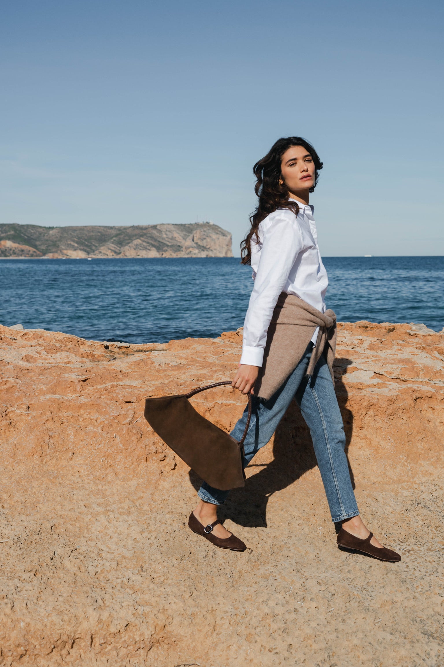 Amber Fold Nappa Leather & Suede Brown