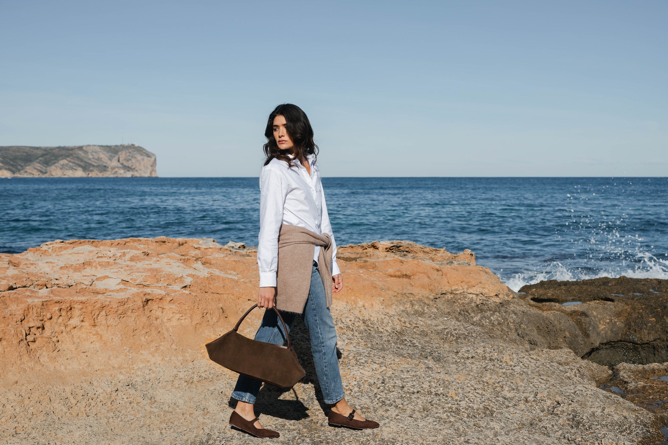 Amber Fold Nappa Leather & Suede Brown