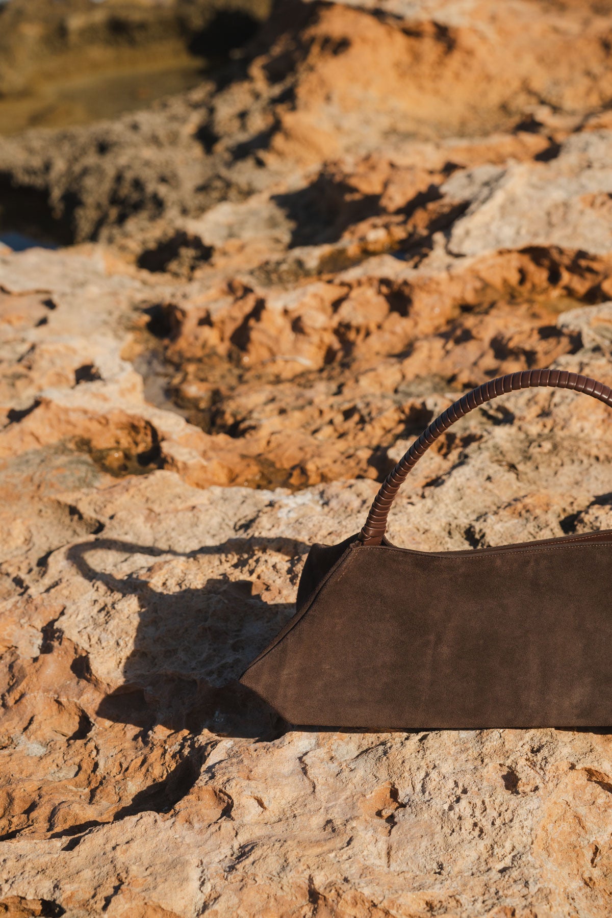 Amber Fold Nappa Leather & Suede Brown